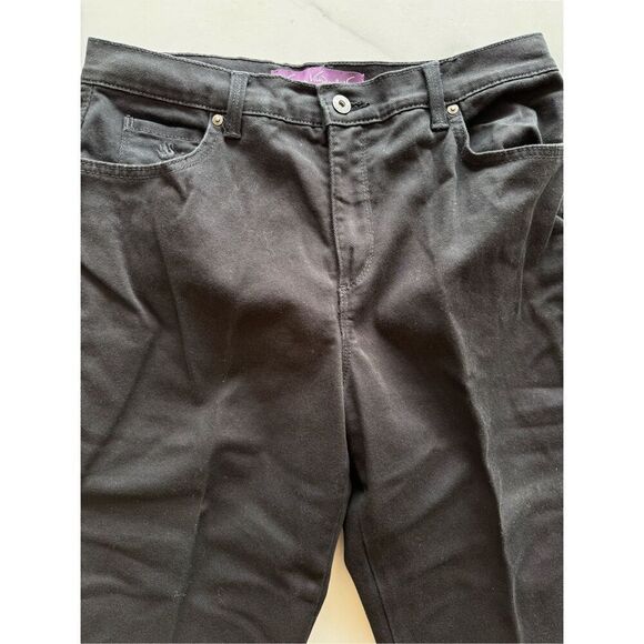 Gloria Vanderbilt Amanda straight leg women's size 10 short missy black jean den - Picture 2 of 7
